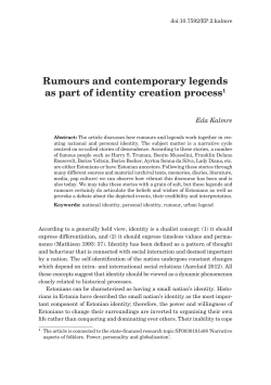 Rumours and contemporary legends as part of identity