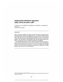 Implementing distributed algorithms using remote procedure calls*