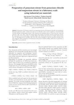 Preparation of potassium nitrate from potassium chloride and
