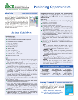 Author Guidelines - American Academy of Ambulatory Care Nursing