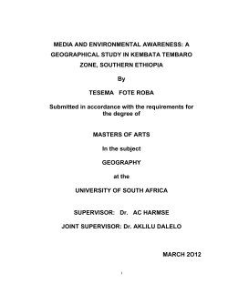 MEDIA AND ENVIRONMENTAL AWARENESS: A GEOGRAPHICAL