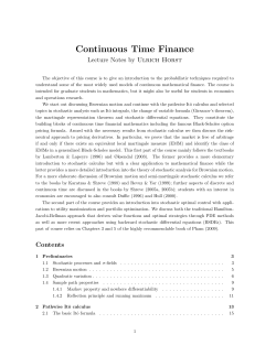 Lecture Notes - Applied Financial Mathematics