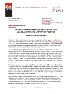 Read Press Release  - Chicago Symphony Orchestra