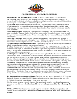 CONSTRUCTION OF AWANA GRAND PRIX CARS T