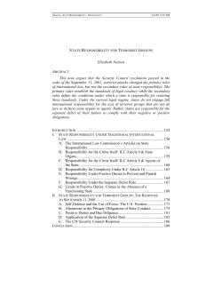 State Responsibility for Terrorist Groups Elizabeth Nielsen