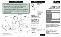 Maintenance Kit Leak Test Procedure