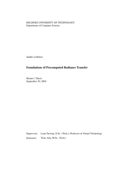 Foundations of Precomputed Radiance Transfer
