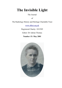 The Invisible Light - British Society for the History of Radiology