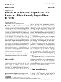 Effect of pH on Structural, Magnetic and FMR Properties of