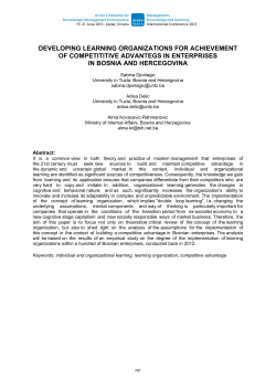 DEVELOPING LEARNING ORGANIZATIONS FOR ACHIEVEMENT