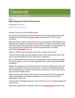 EPA: Watchdog group ridicules Obama order