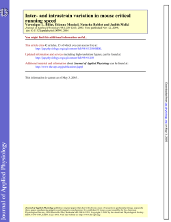 running speed Inter- and intrastrain variation in mouse critical