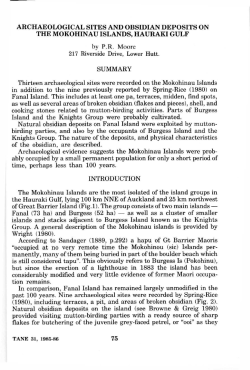 Archaeological sites and obsidian deposits on the
