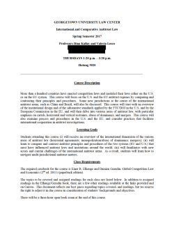 International and Comparative Antitrust Law