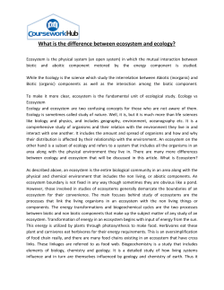 What is the difference between ecosystem and ecology?