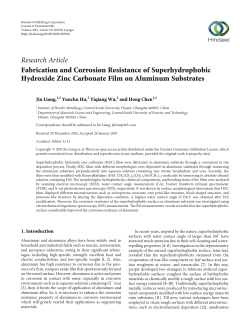 Fabrication and Corrosion Resistance of Superhydrophobic