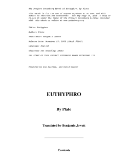 Euthyphro, by Plato