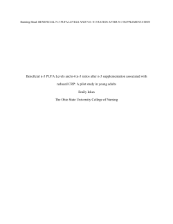 Beneficial n-3 PUFA Levels and n-6:n-3 ratios after n-3