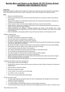 (VC) Primary School MARKING AND FEEDBACK POLICY