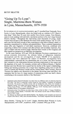 "Going Up To Lynn": Single, Maritime