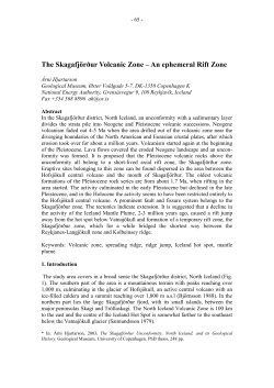 The Skagafj&ouml;r&eth;ur Volcanic Zone &ndash; An ephemeral Rift
