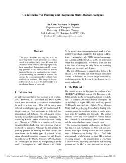 Co-reference via Pointing and Haptics in Multi