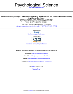 False-positive psychology: Undisclosed flexibility in data collection