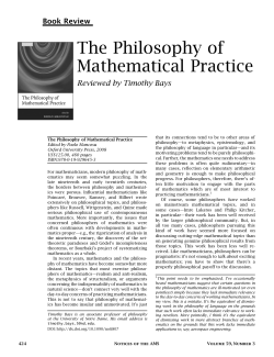 The Philosophy of Mathematical Practice