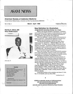 American Society of Addiction Medicine New Definition for Alcoholism