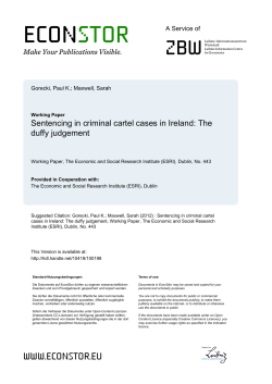 Sentencing in criminal cartel cases in Ireland