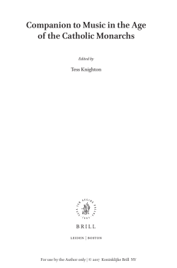 Companion to Music in the Age of the Catholic Monarchs