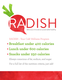 RADISH – Your Café Wellness Program Always conscious of fat