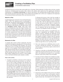 Creating a Facilitation Plan