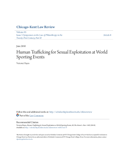Human Trafficking for Sexual Exploitation at World Sporting Events