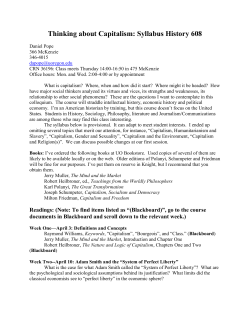 Thinking about Capitalism-