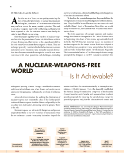 a NUCLEaR-wEapON-fREE wORLd: Is It aCHIEvabLE?