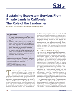 Sustaining Ecosystem Services From Private Lands in California