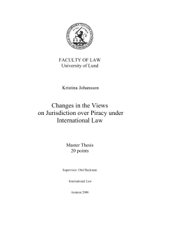 Changes in the Views on Jurisdiction over Piracy under International