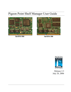 Pigeon Point Shelf Manager User Guide