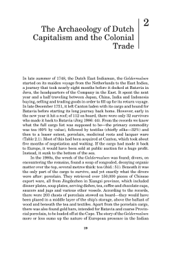 The Archaeology of Dutch Capitahsm and the Colonial Trade