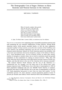 The Demographic Cost of Sugar: Debates on