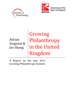 Growing Philanthropy in the United Kingdom