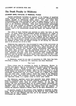 The Death Penalty in Oklahoma - Oklahoma State University