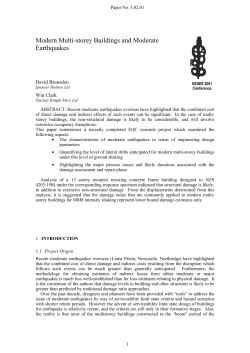 Modern Multi-storey Buildings and Moderate Earthquakes