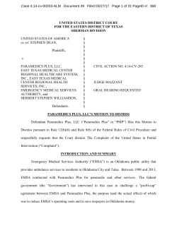 Paramedics Plus motion to dismiss 3-27-17