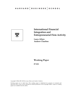 International Financial Integration and Entrepreneurial Firm Activity