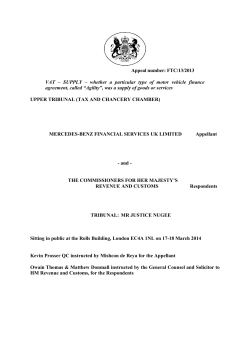 Appeal number: FTC/13/2013 VAT &ndash; SUPPLY &ndash; whether a particular