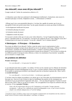 Jeu &eacute;ducatif, vous avez dit jeu &eacute;ducatif ?