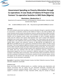 Government Spending on Poverty Alleviation through Co