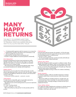 many happy returns - The Treasurer`s Wiki